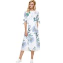 Floral pattern Bow Sleeve Chiffon Midi Dress View1