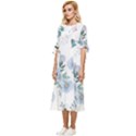 Floral pattern Bow Sleeve Chiffon Midi Dress View2