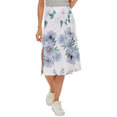 Floral Pattern Midi Panel Skirt