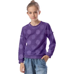 Floral Pattern Kids  Long Sleeve Tee With Frill 