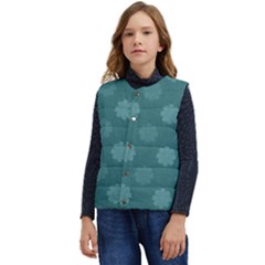 Floral Pattern Kid s Short Button Up Puffer Vest	