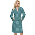 Floral pattern Long Sleeve Velour Robe View1