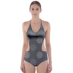 Floral Pattern Cut-out One Piece Swimsuit