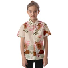 Floral Pattern Kids  Short Sleeve Shirt by Valentinaart