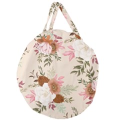 Floral Pattern Giant Round Zipper Tote by Valentinaart