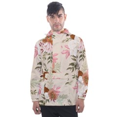 Floral Pattern Men s Front Pocket Pullover Windbreaker by Valentinaart