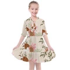 Floral Pattern Kids  All Frills Chiffon Dress by Valentinaart