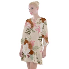 Floral Pattern Open Neck Shift Dress by Valentinaart