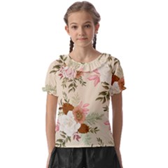 Floral Pattern Kids  Frill Chiffon Blouse by Valentinaart