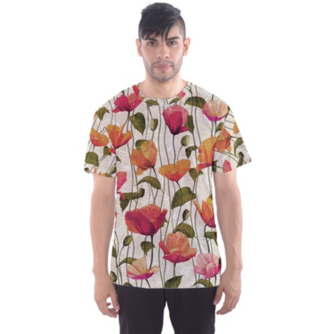 Floral Pattern Men s Sport Mesh Tee by Valentinaart