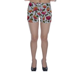 Floral Pattern Skinny Shorts by Valentinaart