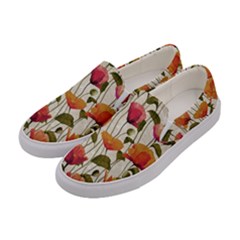 Floral Pattern Women s Canvas Slip Ons by Valentinaart