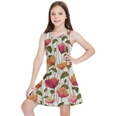 Floral Pattern Kids  Lightweight Sleeveless Dress by Valentinaart