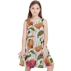 Floral Pattern Kids  Skater Dress