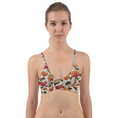 Floral Pattern Wrap Around Bikini Top by Valentinaart