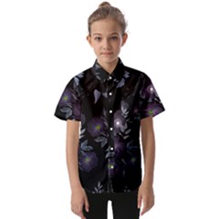 Floral Pattern Kids  Short Sleeve Shirt by Valentinaart