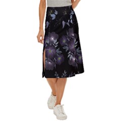 Floral Pattern Midi Panel Skirt