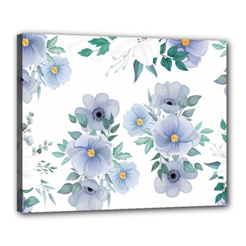 Floral Pattern Canvas 20  X 16  (stretched) by Valentinaart