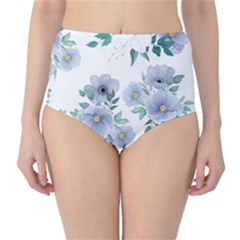 Floral Pattern Classic High-waist Bikini Bottoms by Valentinaart