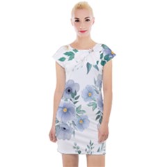 Floral Pattern Cap Sleeve Bodycon Dress by Valentinaart