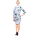 Floral pattern Quarter Sleeve Hood Bodycon Dress View2