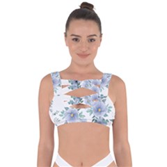 Floral Pattern Bandaged Up Bikini Top by Valentinaart