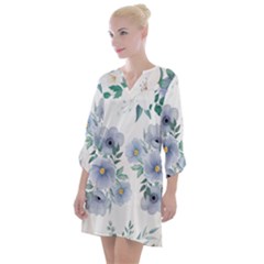 Floral Pattern Open Neck Shift Dress by Valentinaart