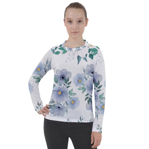 Floral Pattern Women s Pique Long Sleeve Tee by Valentinaart