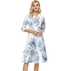 Floral Pattern Classy Knee Length Dress