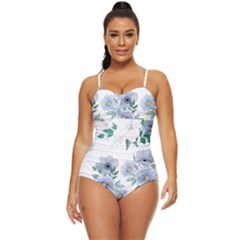 Floral Pattern Retro Full Coverage Swimsuit