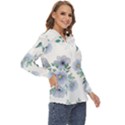 Floral pattern Zip Up Long Sleeve Blouse View3