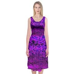 Magenta Waves Flow Series 2 Midi Sleeveless Dress by DimitriosArt