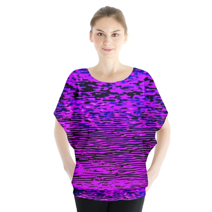 Magenta waves flow series 2 Batwing Chiffon Blouse