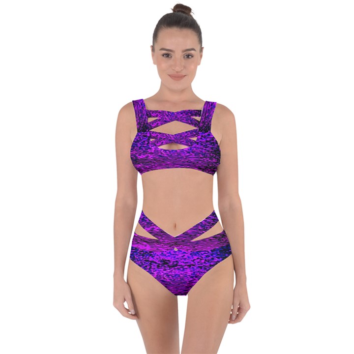 Magenta waves flow series 2 Bandaged Up Bikini Set 