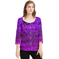 Magenta Waves Flow Series 2 Chiffon Quarter Sleeve Blouse by DimitriosArt