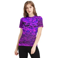 Magenta Waves Flow Series 2 Women s Short Sleeve Rash Guard by DimitriosArt