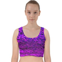 Magenta Waves Flow Series 2 Velvet Racer Back Crop Top by DimitriosArt