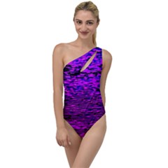 Magenta Waves Flow Series 2 To One Side Swimsuit by DimitriosArt