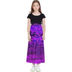 Magenta Waves Flow Series 2 Kids  Flared Maxi Skirt by DimitriosArt