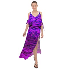 Magenta Waves Flow Series 2 Maxi Chiffon Cover Up Dress by DimitriosArt