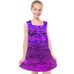 Magenta Waves Flow Series 2 Kids  Cross Back Dress by DimitriosArt