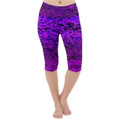 Magenta Waves Flow Series 2 Lightweight Velour Cropped Yoga Leggings by DimitriosArt