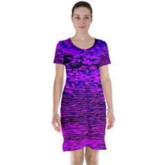 Magenta Waves Flow Series 2 Short Sleeve Nightdress by DimitriosArt