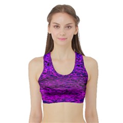 Magenta Waves Flow Series 2 Sports Bra With Border by DimitriosArt