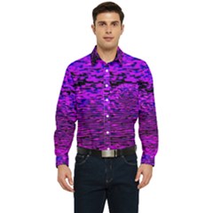 Magenta Waves Flow Series 2 Men s Long Sleeve Pocket Shirt  by DimitriosArt