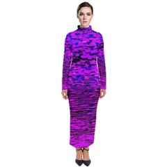 Magenta Waves Flow Series 2 Turtleneck Maxi Dress by DimitriosArt