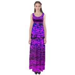 Magenta Waves Flow Series 2 Empire Waist Maxi Dress by DimitriosArt