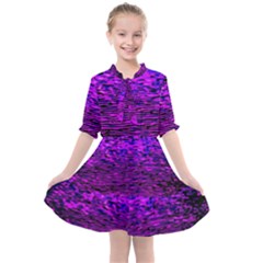 Magenta Waves Flow Series 2 Kids  All Frills Chiffon Dress by DimitriosArt