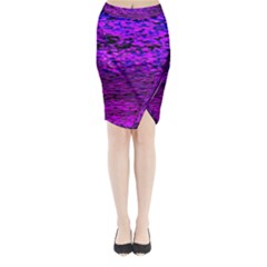 Magenta Waves Flow Series 2 Midi Wrap Pencil Skirt by DimitriosArt