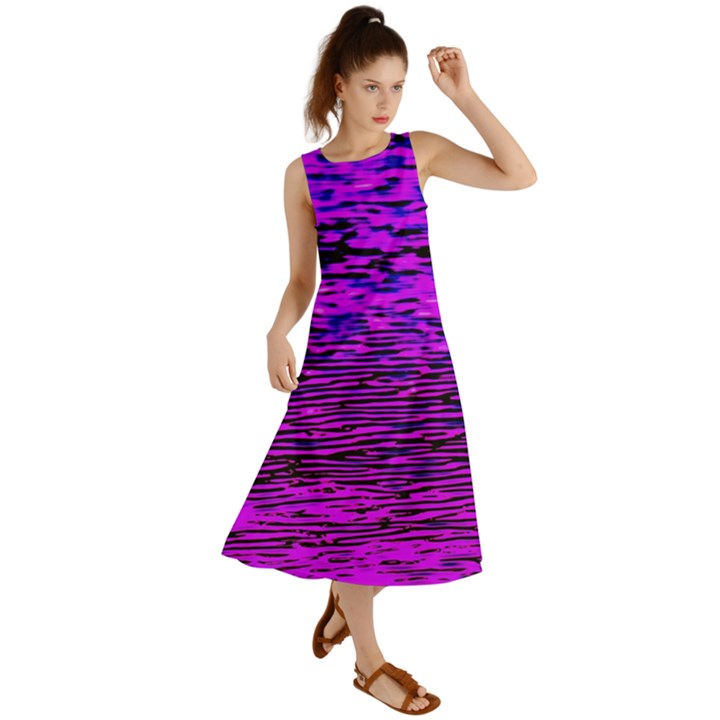 Magenta waves flow series 2 Summer Maxi Dress